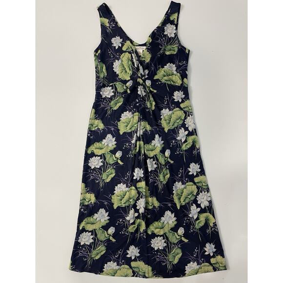 Tommy Bahama Womens 100% Silk Floral V Neck Sleeveless Dress Sz S (4-6) - Picture 1 of 5